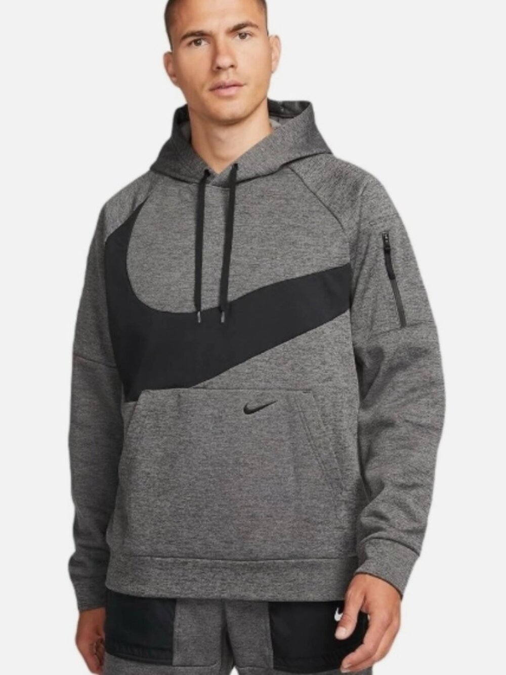 Nike Therma-FIT Men's Pullover Training Hoodie (Charcoal Heather) Size M